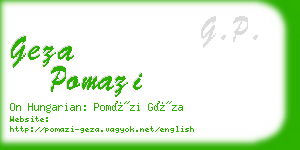 geza pomazi business card